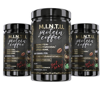 M.I.N.T.U. Protein Fettstoffwechselkaffee, 3er-Pack | Low Carb Kaffee