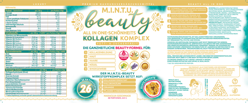 MINTU Beauty-Kollagen-Komplex zuckerfrei, 3-er Pack (144 Tage) - MINTU Shop