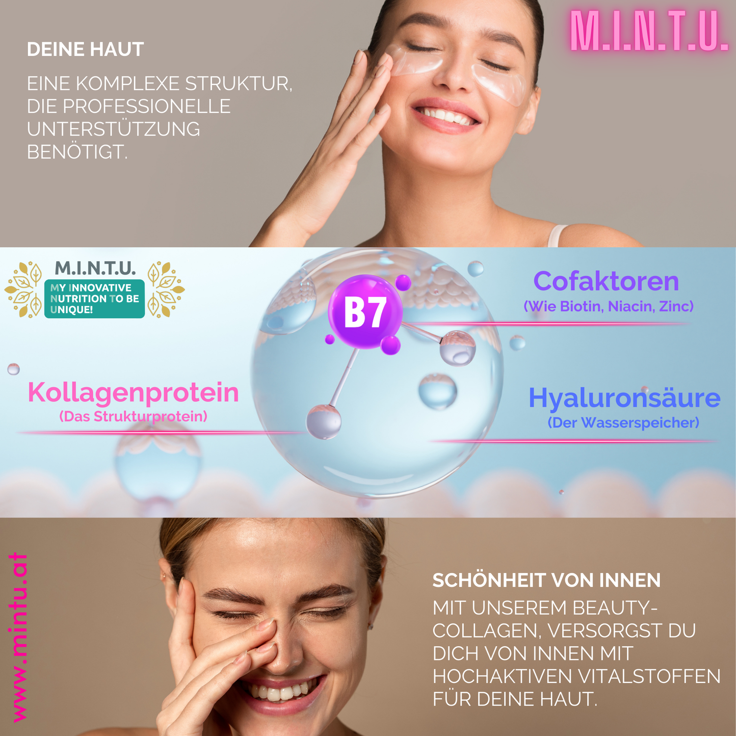 M.I.N.T.U. Beauty Kollagen Komplex, zuckerfrei | Haut & Haare Pflege