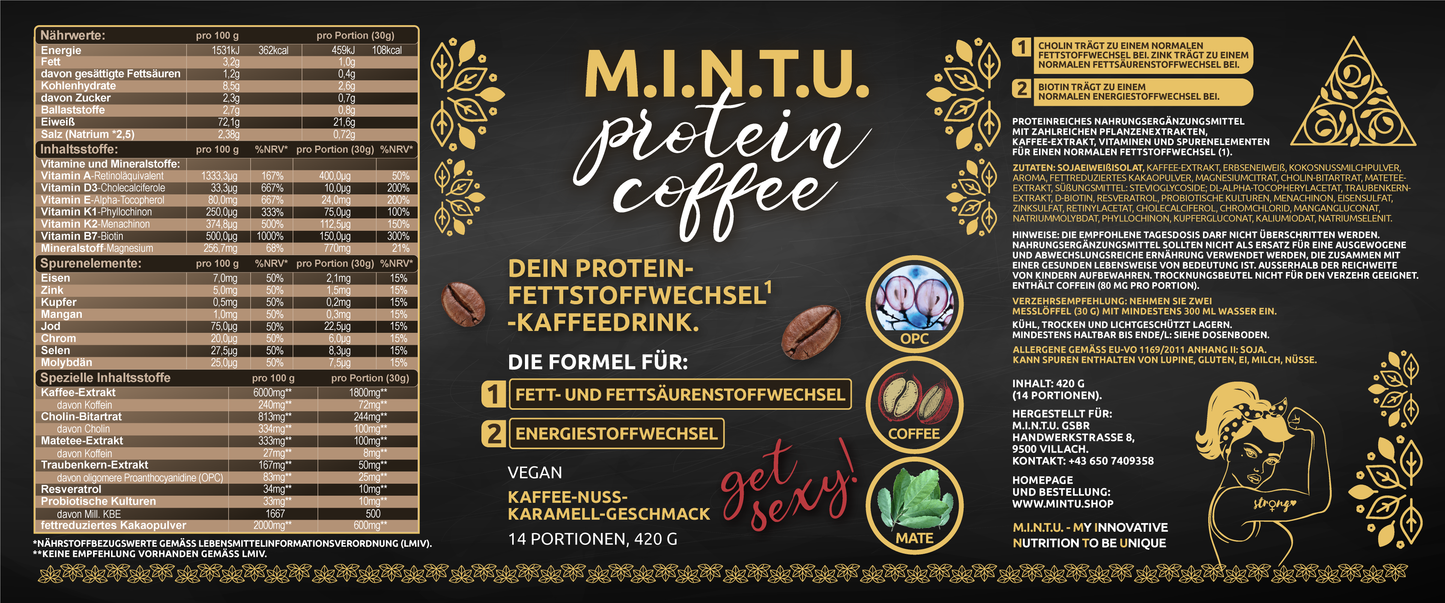 M.I.N.T.U. Protein Fettstoffwechselkaffee | Low Carb Kaffee Genuss