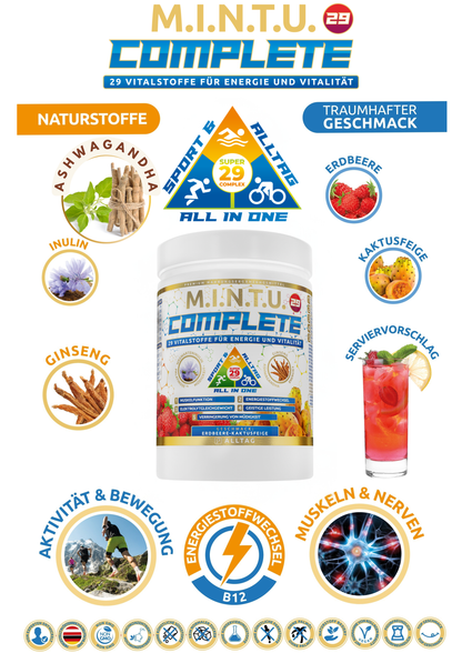 M.I.N.T.U. Complete All in One – Erdbeere-Kaktusfeige (2-Monate Vorratspack)