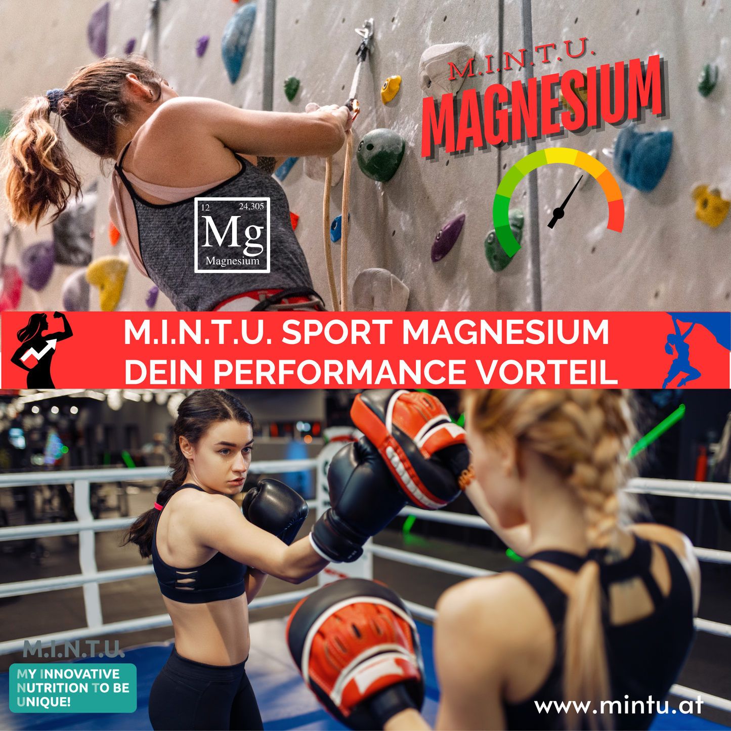 M.I.N.T.U. Premium Sport Magnesium Erdbeere-Kaktusfeige | 2 Monate