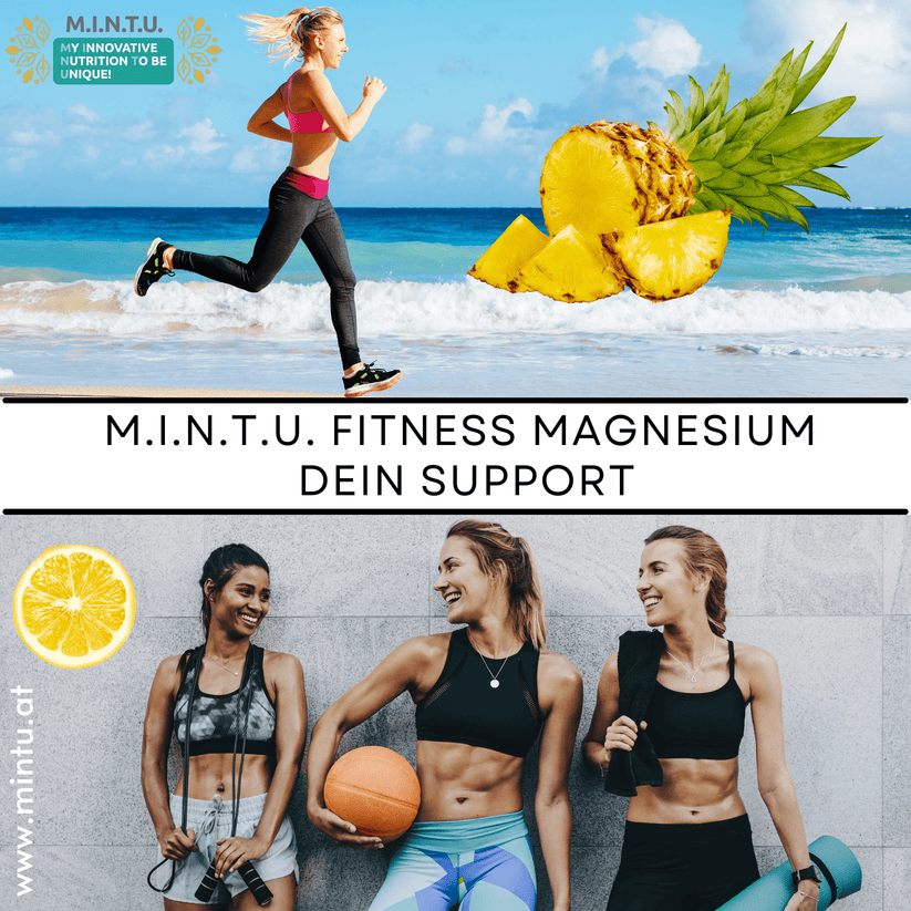 MINTU Premium Fitness Magnesium Zitrone-Ananas zuckerfrei, 3-er Pack (180 Tage) - MINTU Shop