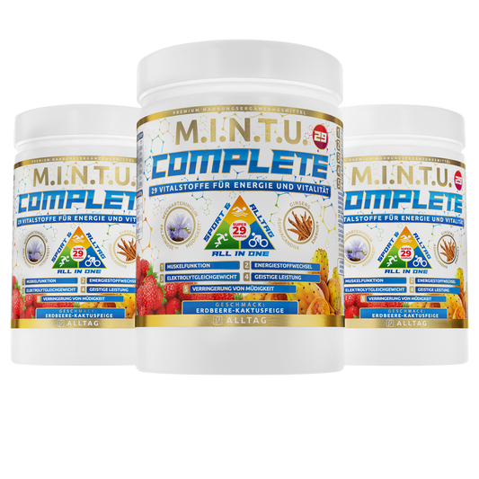 MINTU Complete All-in-One Erdbeere-Kaktusfeige – 3er-Pack mit 29 Vitalstoffen für Energie und Vitalität