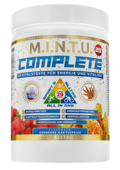 M.I.N.T.U. Complete All in One Erdbeere-Kaktusfeige, freigestellte Produktdose