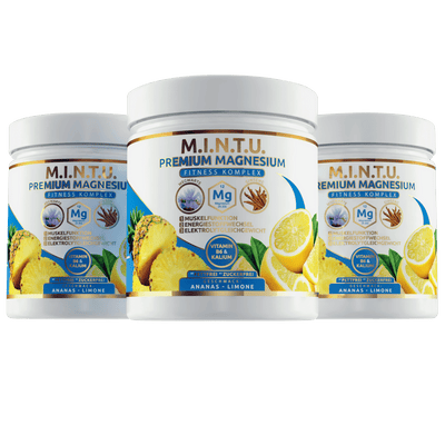 MINTU Premium Fitness Magnesium Lemon-Pineapple Sugar-Free, 3-Pack (180 Days)