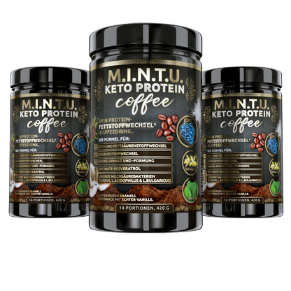 M.I.N.T.U. Protein-Kaffee – Keto Protein Coffee Produktfoto im Dreier-Set
