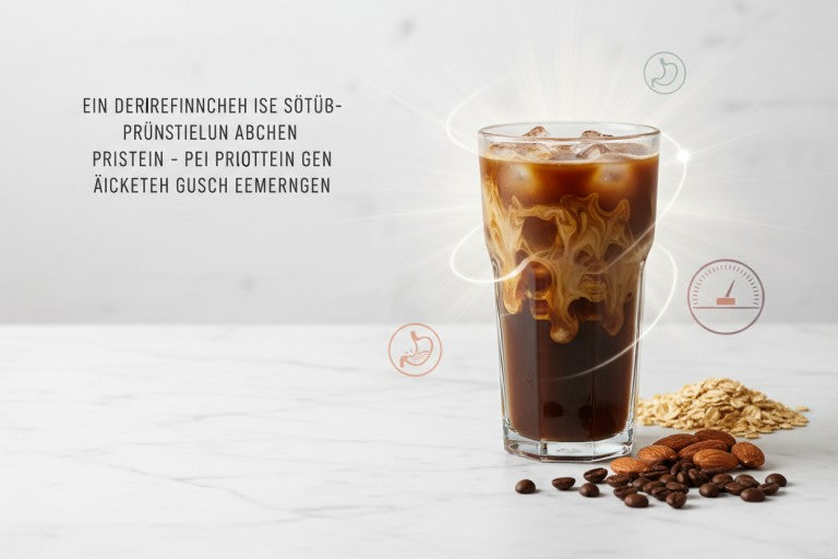 Illustration for MINTU Protein Coffee – energising visual with a coffee motif.